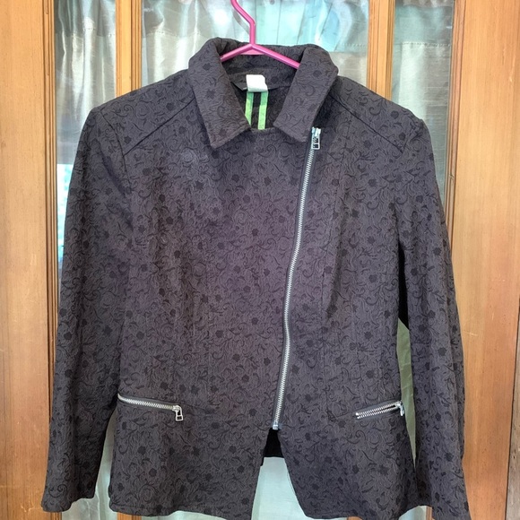 Renuar Black Textured Women's Blazer Pockets Dark Academia Preppy Vampire Witchy - Picture 13 of 13